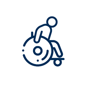 Piktogram oznaczający osoby poruszające się na wózku